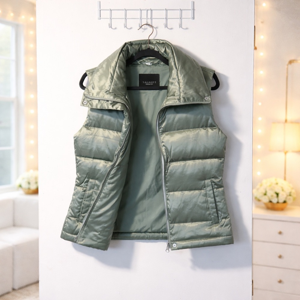 ✨ Talbots Duck Down Quilted Zip Vest S